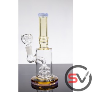 COLORED RIM GLASS WATER PIPE 8inch
